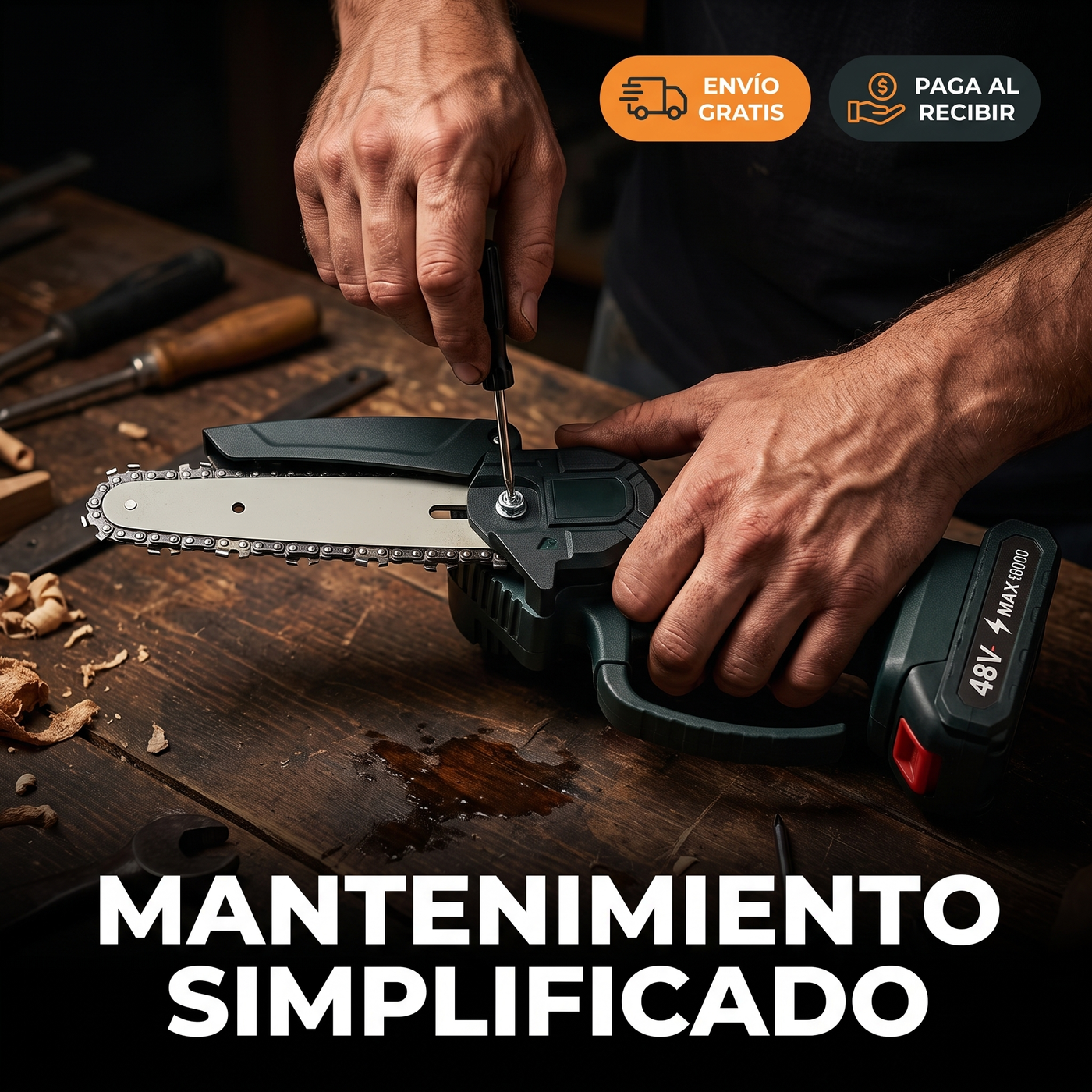 Mini Motosierra Eléctrica Norvek Recargable Inalámbrica